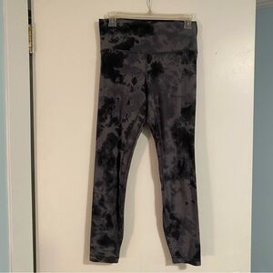 Lululemon High Rise Leggings Women’s Size 8 Black/Gray Tie Dye Full Length Gym